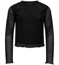 Kids Only Bluse - Mesh - KogJada - Black/DTM Rhinestones