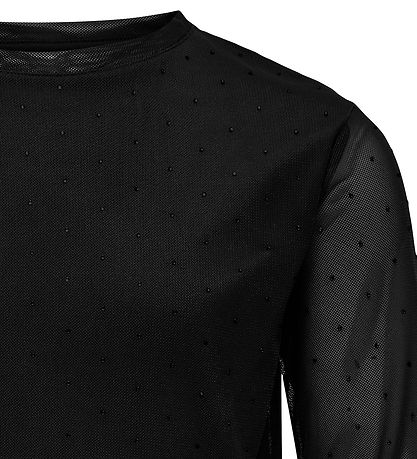 Kids Only Bluse - Mesh - KogJada - Black/DTM Rhinestones