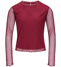Kids Only Bluse - Mesh - KogJada - Rumba Red/DTM Rhinestones