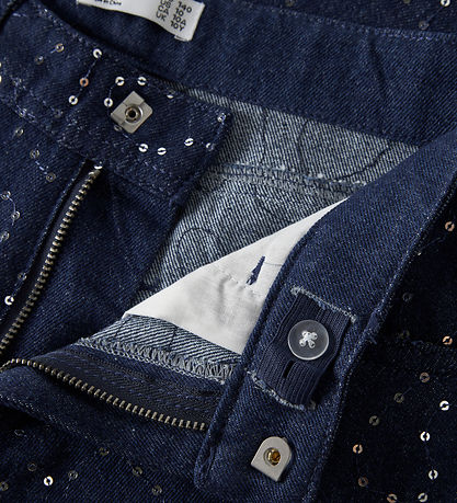 Name It Jeans - Wide - NkfRose - Dark Blue Denim m. Palietter
