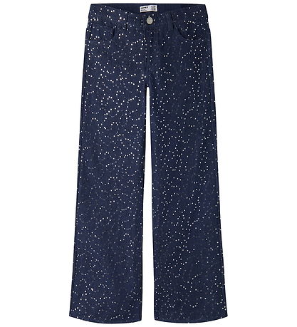 Name It Jeans - Wide - NkfRose - Dark Blue Denim m. Palietter