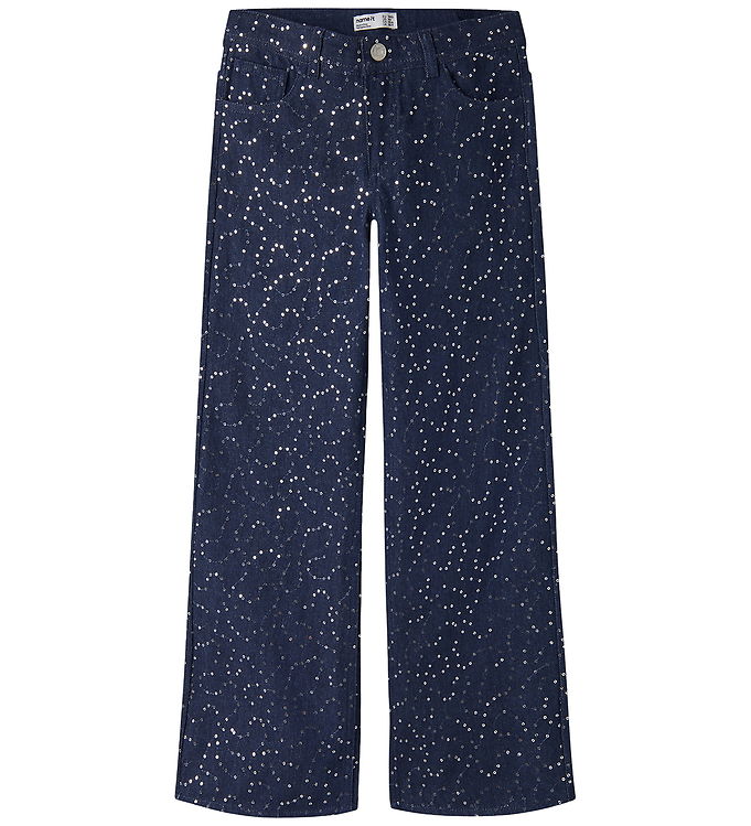Name It Jeans - Wide - NkfRose - Dark Blue Denim m. Palietter