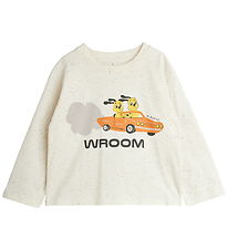 Mini Rodini Bluse - Racing Rabbits - Off-White