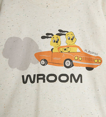 Mini Rodini Bluse - Racing Rabbits - Off-White
