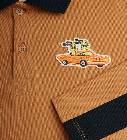 Mini Rodini Polobluse - Racing Rabbits - Brun