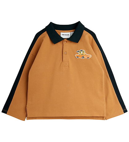 Mini Rodini Polobluse - Racing Rabbits - Brun
