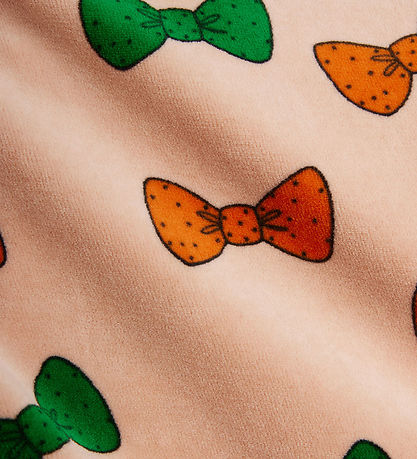 Mini Rodini Velourbukser - Bows AOP - Pink