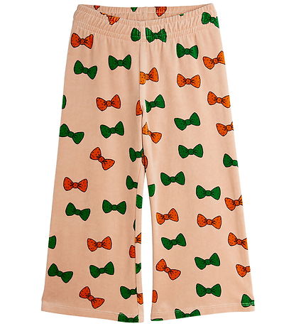Mini Rodini Velourbukser - Bows AOP - Pink