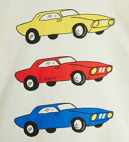 Mini Rodini T-shirt - Cars - Off-White