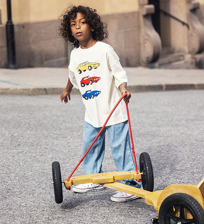 Mini Rodini T-shirt - Cars - Off-White