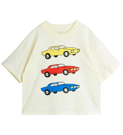 Mini Rodini T-shirt - Cars - Off-White