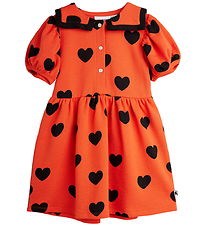 Mini Rodini Kjole - Sweat - Hearts AOP - Rød