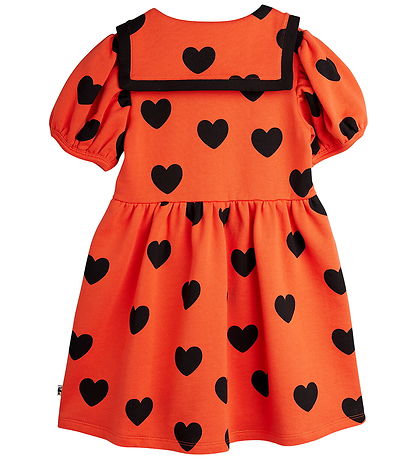 Mini Rodini Kjole - Sweat - Hearts AOP - Rød