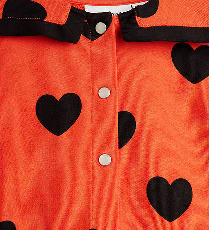 Mini Rodini Kjole - Sweat - Hearts AOP - Rød