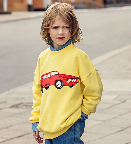 Mini Rodini Sweatshirt - Car Application - Gul