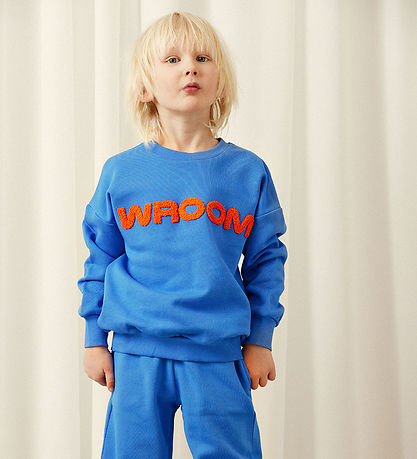 Mini Rodini Sweatshirt - Wroom Chenille - Blå