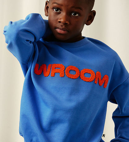 Mini Rodini Sweatshirt - Wroom Chenille - Blå