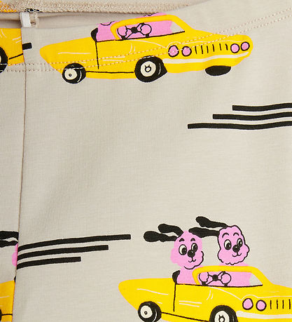 Mini Rodini Leggings - Racing Rabbits AOP - Grå