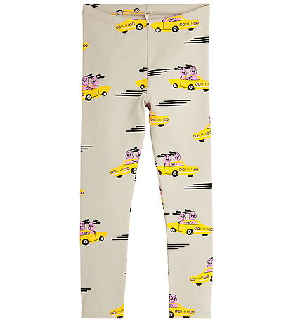 Mini Rodini Leggings - Racing Rabbits AOP - Grå