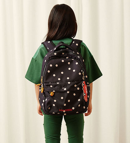 Mini Rodini Skoletaske - Dots AOP - Sort