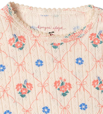 Konges Sløjd Body l/æ - Minnie - Fleur Decor m. Hulmønster
