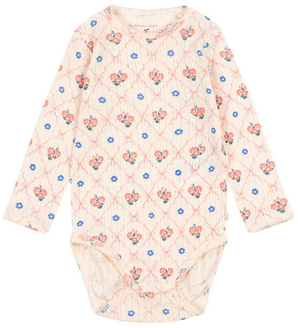Konges Sløjd Body l/æ - Minnie - Fleur Decor m. Hulmønster