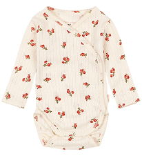 Konges Sløjd Slå-om Body l/æ - Minnie - Rosa Rouge m. Hulmønster