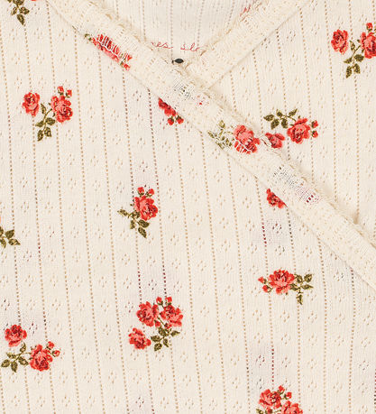 Konges Sløjd Slå-om Body l/æ - Minnie - Rosa Rouge m. Hulmønster