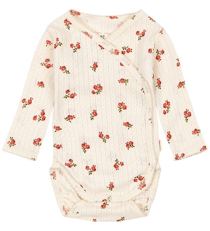 Konges Sløjd Slå-om Body l/æ - Minnie - Rosa Rouge m. Hulmønster