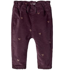Name It Bukser - NbfBella - Catawba Grape/Glitter Bows