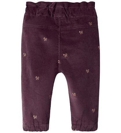 Name It Bukser - NbfBella - Catawba Grape/Glitter Bows