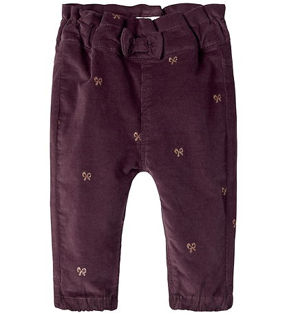 Name It Bukser - NbfBella - Catawba Grape/Glitter Bows