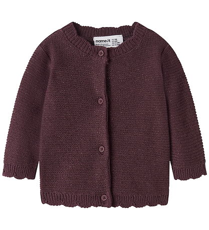 Name It Cardigan - Strik - NbfRadia - Catawba Grape/Tone In Tone