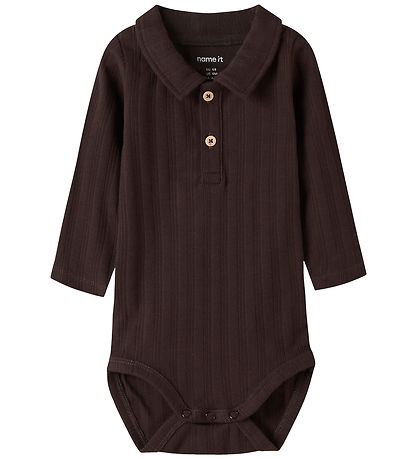 Name It Polobody l/æ - Rib - NbmRalph - Chocolate Plum