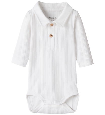 Name It Polobody l/æ - Rib - NbmRalph - Bright White