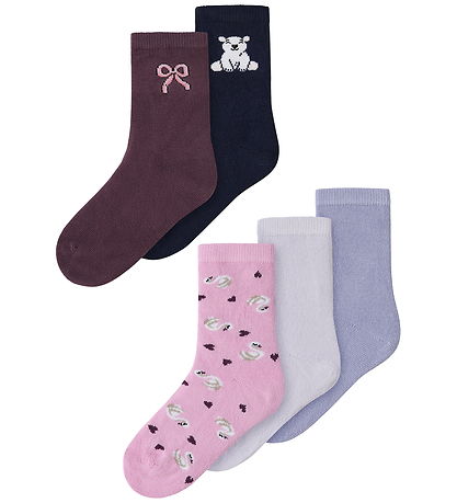 Name It Strømper - NmfVinni - 5-pak - Lavender Gray
