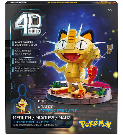 4D Puzzles Puslespil - Pokemon - 24 cm - Meowth