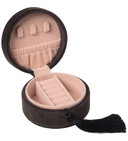 DAY ET Smykkeskrin - Soft Velvet Round - Obsidian