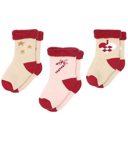 Cam Cam Strømper - 3-pak - Teddy - Candy Cane