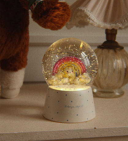Konges Sløjd Snekugle m. Lys - 15 cm - Sparkling Glow - Rainbow