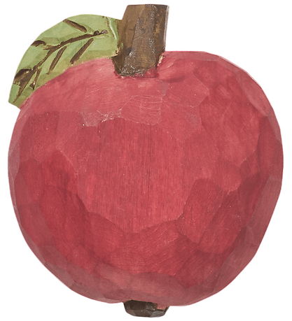 Ferm Living Knage - Håndskåret Træ - Æble - Poppy Red