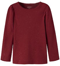 Name It Bluse - Rib - NmfRosally - Red Dahlia