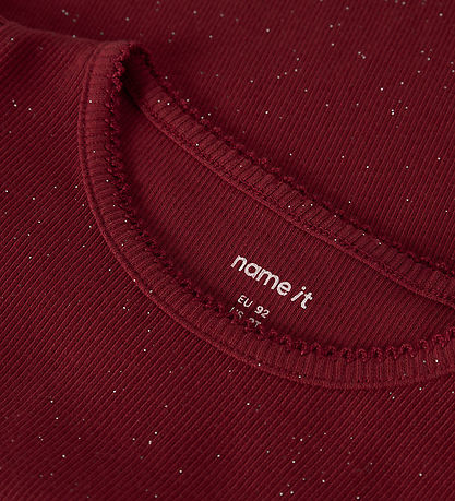 Name It Bluse - Rib - NmfRosally - Red Dahlia