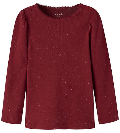 Name It Bluse - Rib - NmfRosally - Red Dahlia