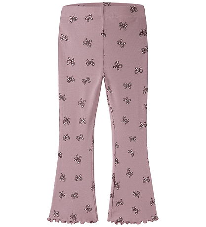 Name It Leggings - NmfRulies - Rib - Flared - Mauve Shadows