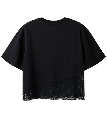 Name It T-shirt - NkfRoella - Black Beauty m. Blondekant