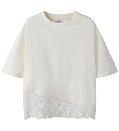 Name It T-shirt - NkfRoella - Cloud Dancer m. Blondekant