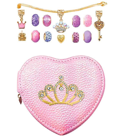 Hot Focus Smykkeskrin m. Krone m. 13 Charms+Armbånd