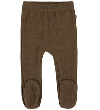 Joha Leggings m. Fødder - Uld - Rib - Brun