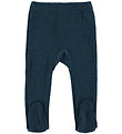 Joha Leggings m. Fødder - Uld - Rib - Mørke Blå
